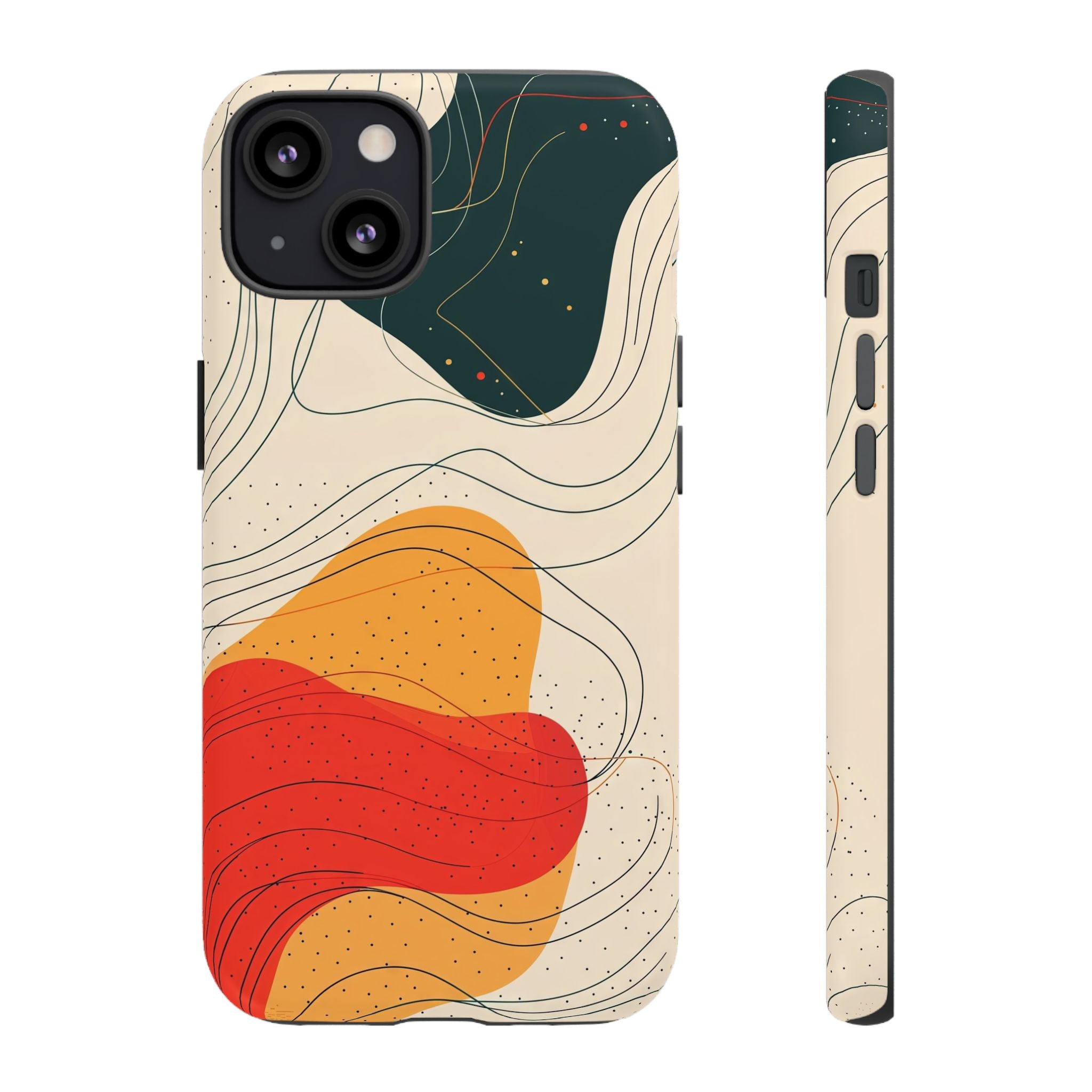 Abstract Retro Waves iPhone Case | Colourful Modern Art