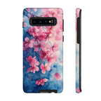 Floral Cherry Blossom Samsung Galaxy Case | Pink Blue Watercolour