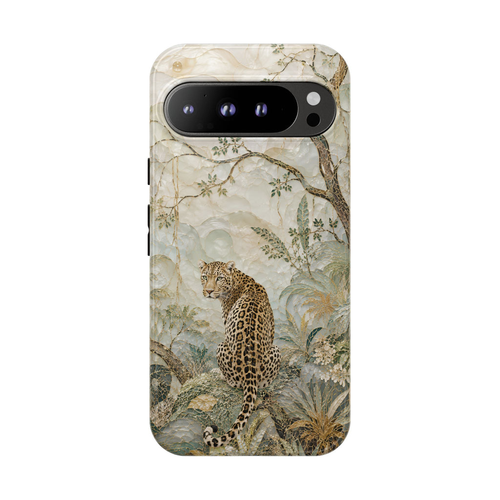 Leopard Floral Google Pixel Phone Case | Vintage Botanical Phone Case