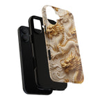 Dragon Relief Tough MagSafe Phone Case — Gold Carved Dragon Design