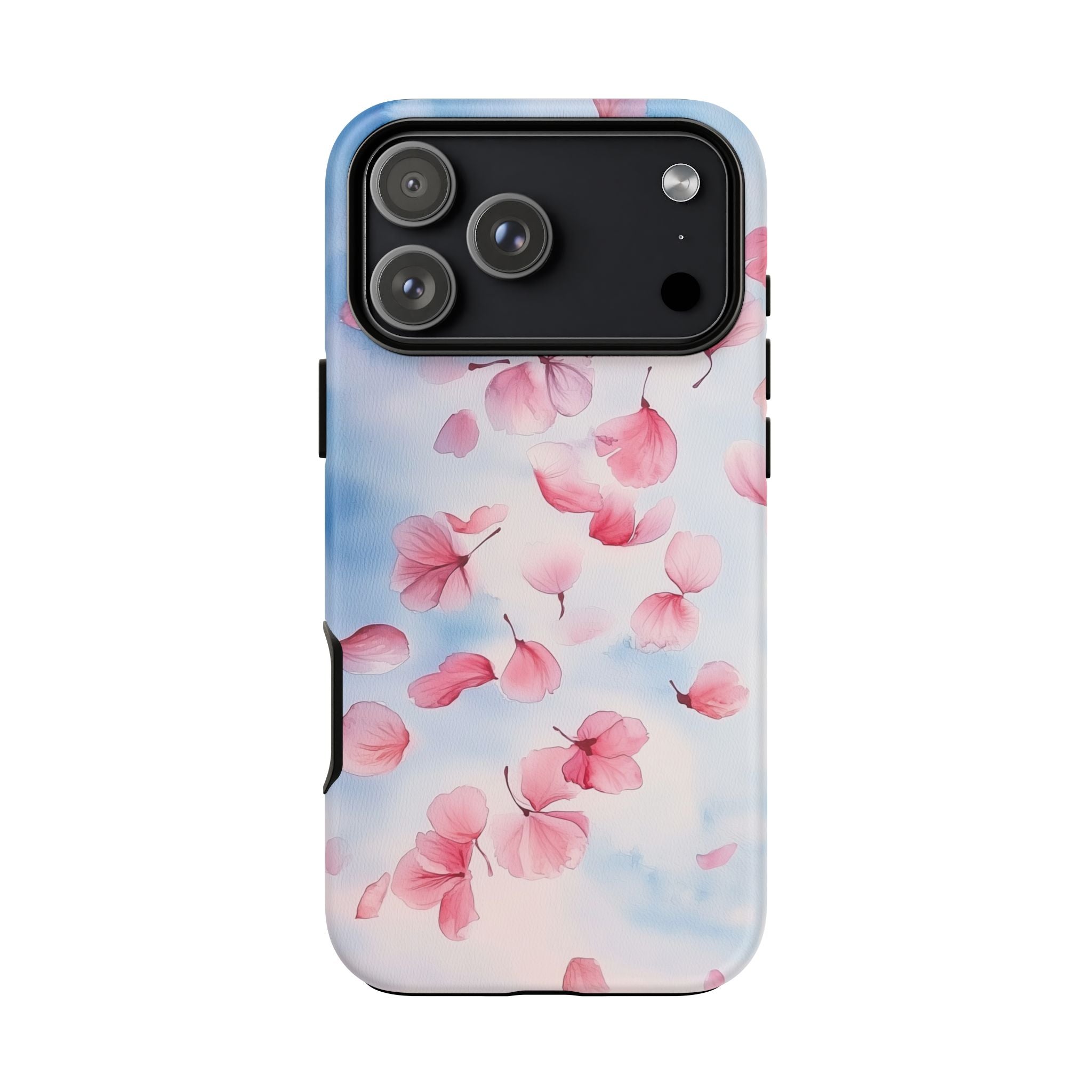 Floral Petal Tough iPhone Case | Pink Falling Blossoms