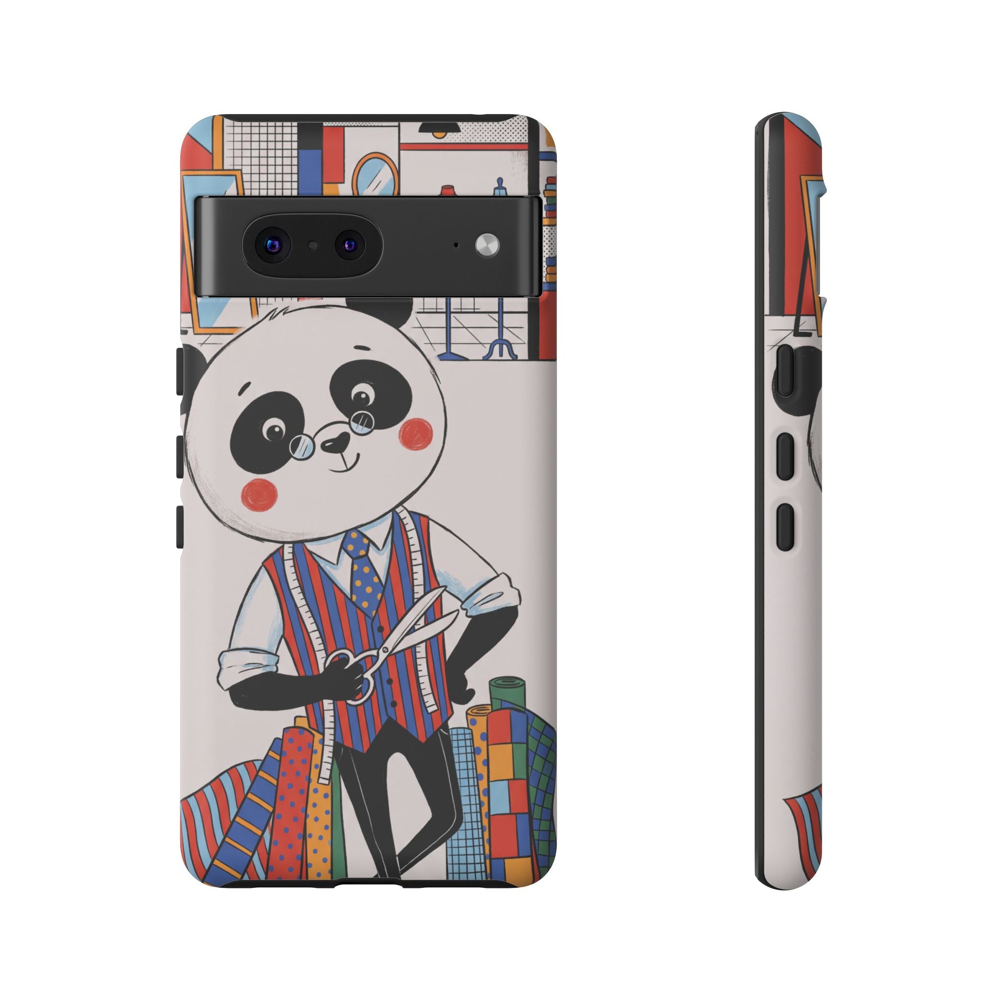 Panda Tailor Google Pixel Phone Case | Cute Seamstress Cartoon