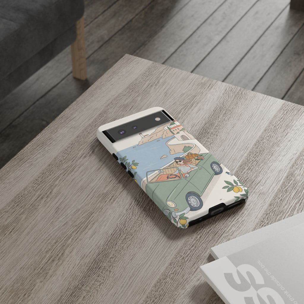 Retro Coastal Road Trip Design Google Pixel Phone Case