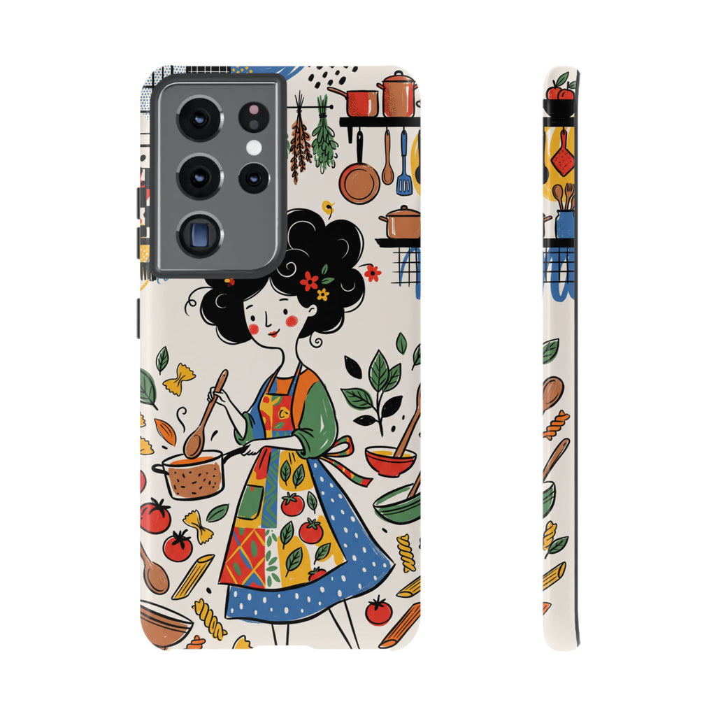 Whimsical Chef Kitchen Illustration Samsung Galaxy Phone Case