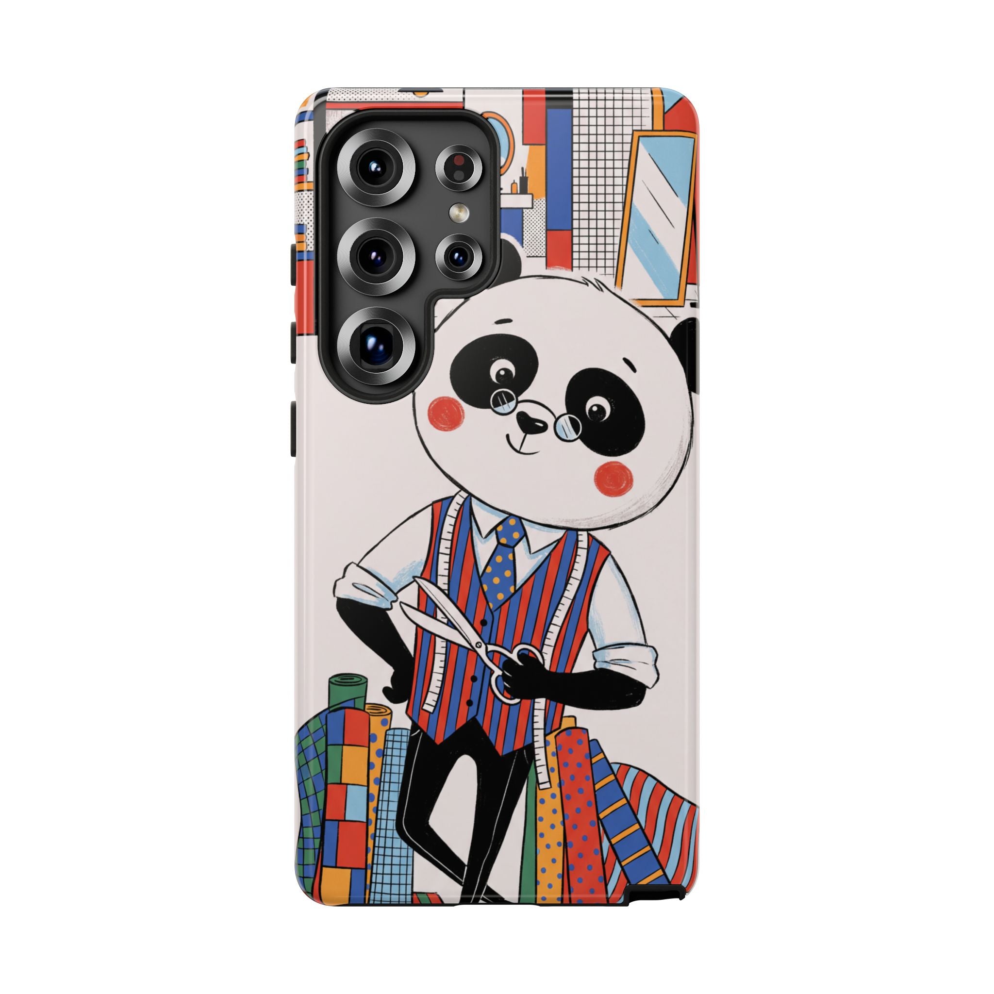 Panda Tailor Samsung Galaxy Phone Case | Cute Seamstress Cartoon