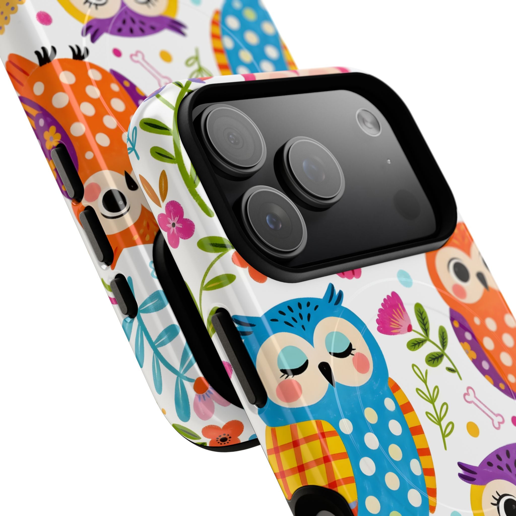 Cute Colorful Owls MagSafe iPhone Case | Cute Owl Pattern Tough Case