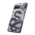 Asian Zodiac Snake Google Pixel Phone Case | Blue & White Porcelain Slim Shockproof Case | Year of the Snake