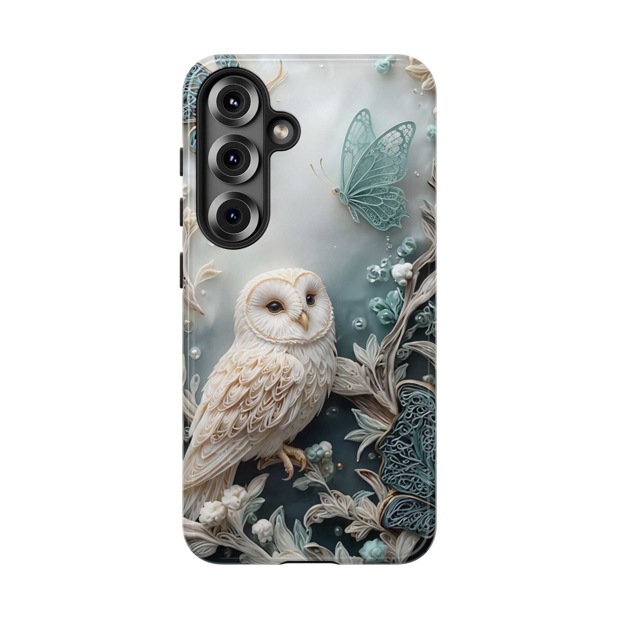 Barn Owl & Butterflies Tough Samsung Galaxy Case