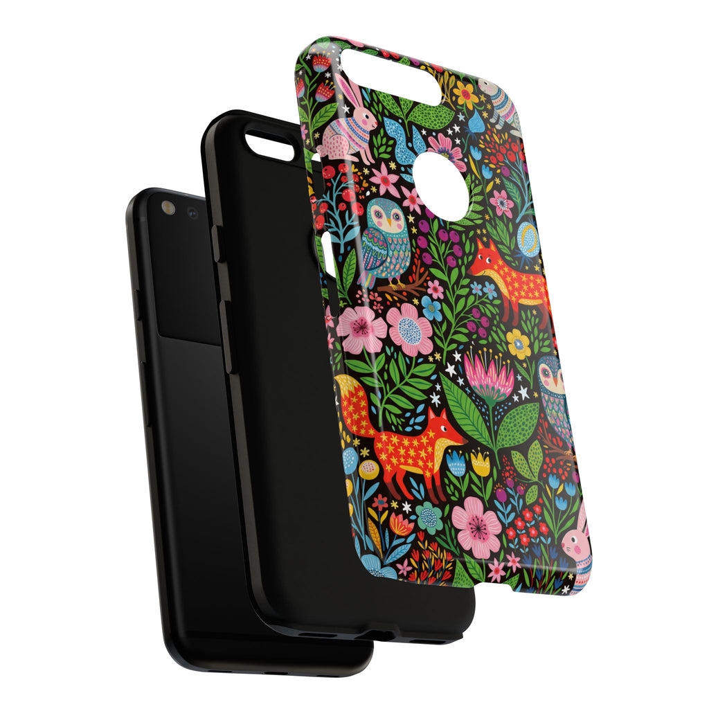 Floral Woodland Google Pixel Phone Case | Colourful Fox & Owl Protective Cover