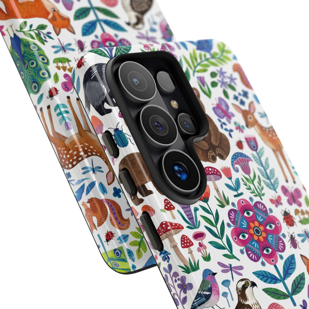 Wild Garden Samsung Galaxy Phone Case | Cute Forest Animals Floral Pattern Tough Case