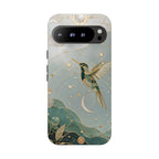 Celestial Hummingbird Google Pixel Phone Case | Moon & Bird Phone Case