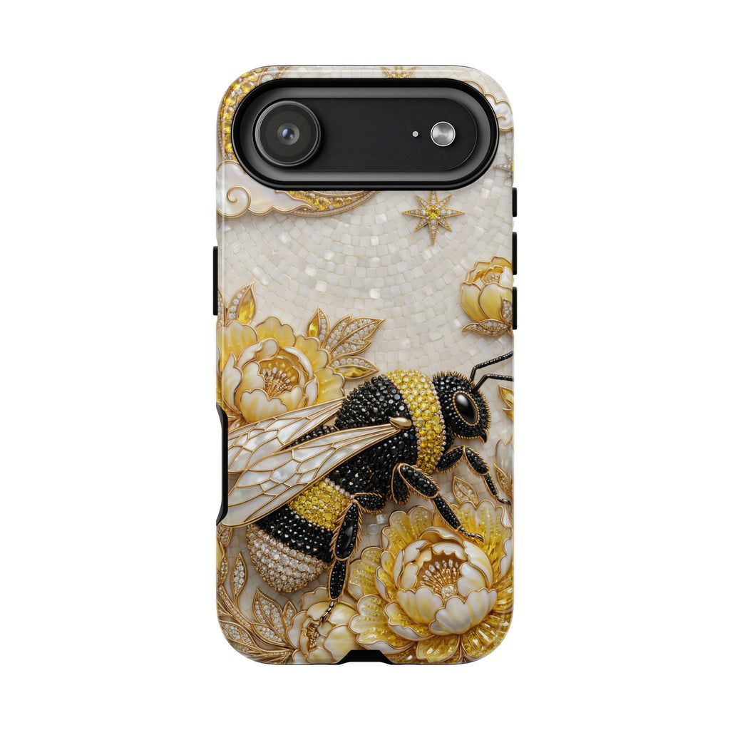 Golden Bee iPhone Case | Floral Moon iPhone Protector