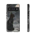 Black Cat Google Pixel Phone Case | Moonlit Winter Phone Case