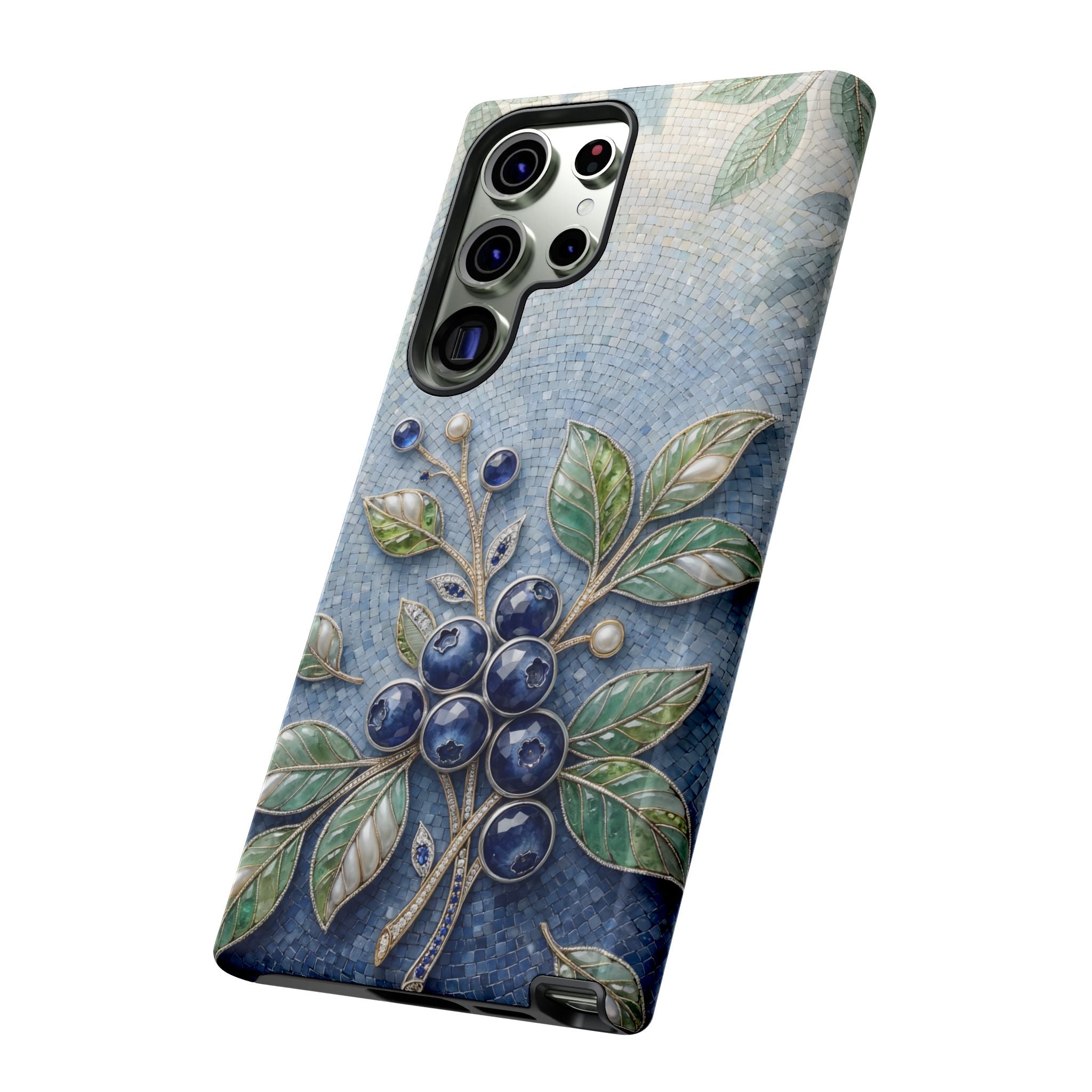 Blueberry Botanical Tough Samsung Galaxy Phone Case | Floral Protective iPhone Cover