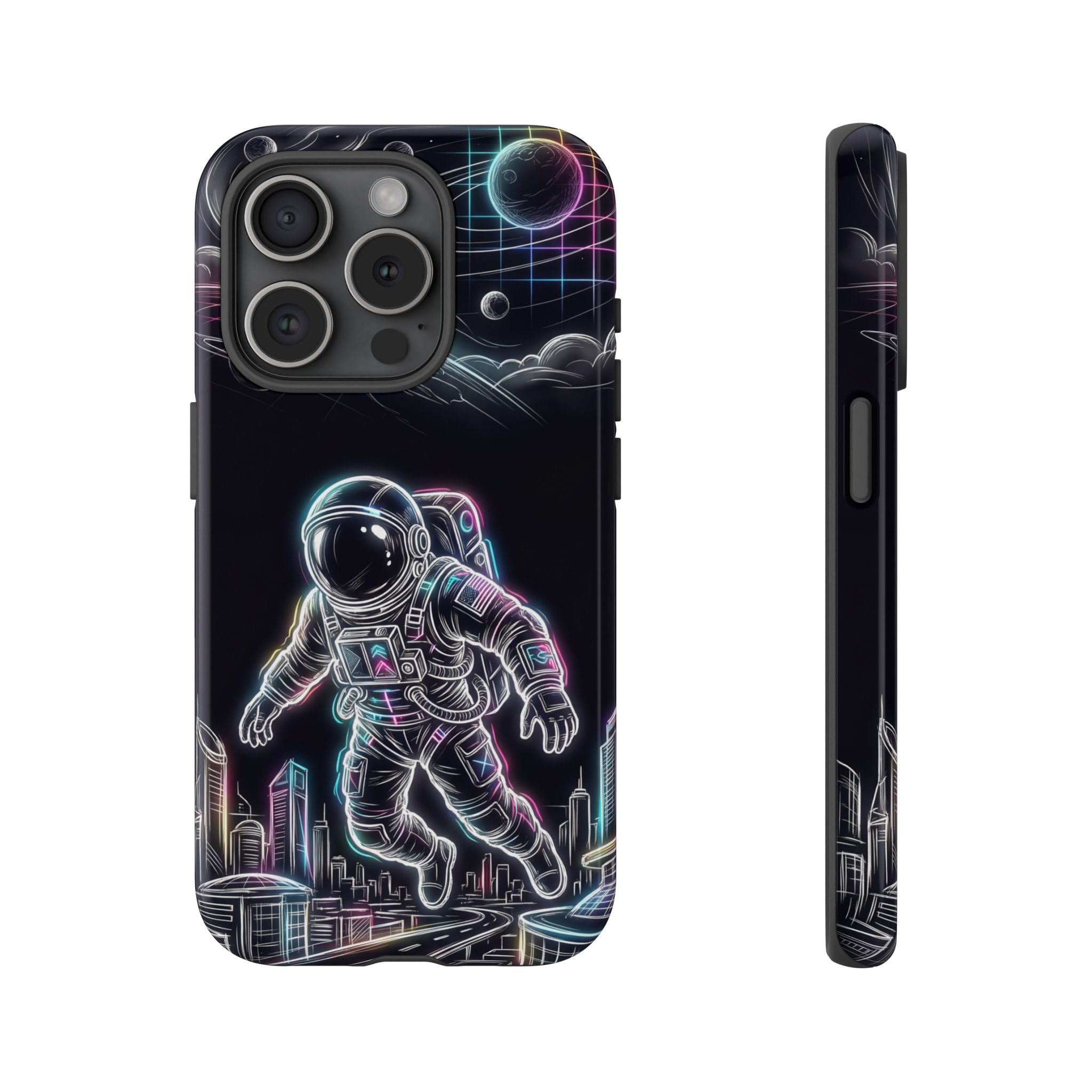 Space Explorer Astronaut Neon iPhone Case