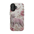 Floral Leopard Moon MagSafe iPhone Case | Pink Vintage Botanical Protective Cover