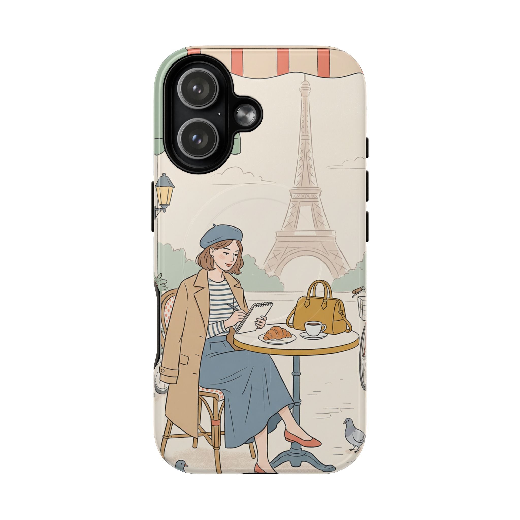 Paris Cafe MagSafe iPhone Case | Cute Vintage Eiffel Tower Travel
