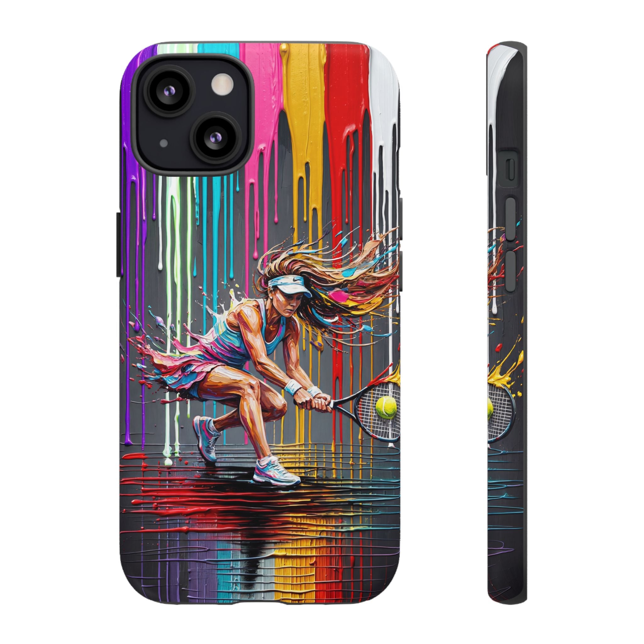 Colour Splash Tennis iPhone Case | Vibrant Female Player Art