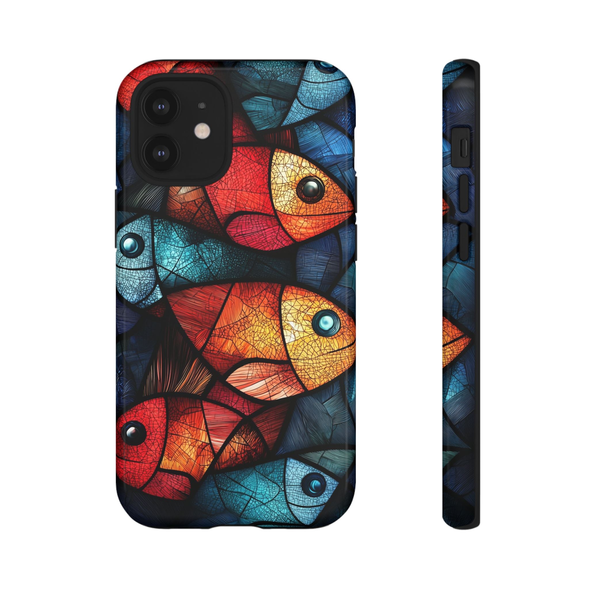 Fish Mosaic Tough iPhone Case — Colourful Artistic Fish Pattern
