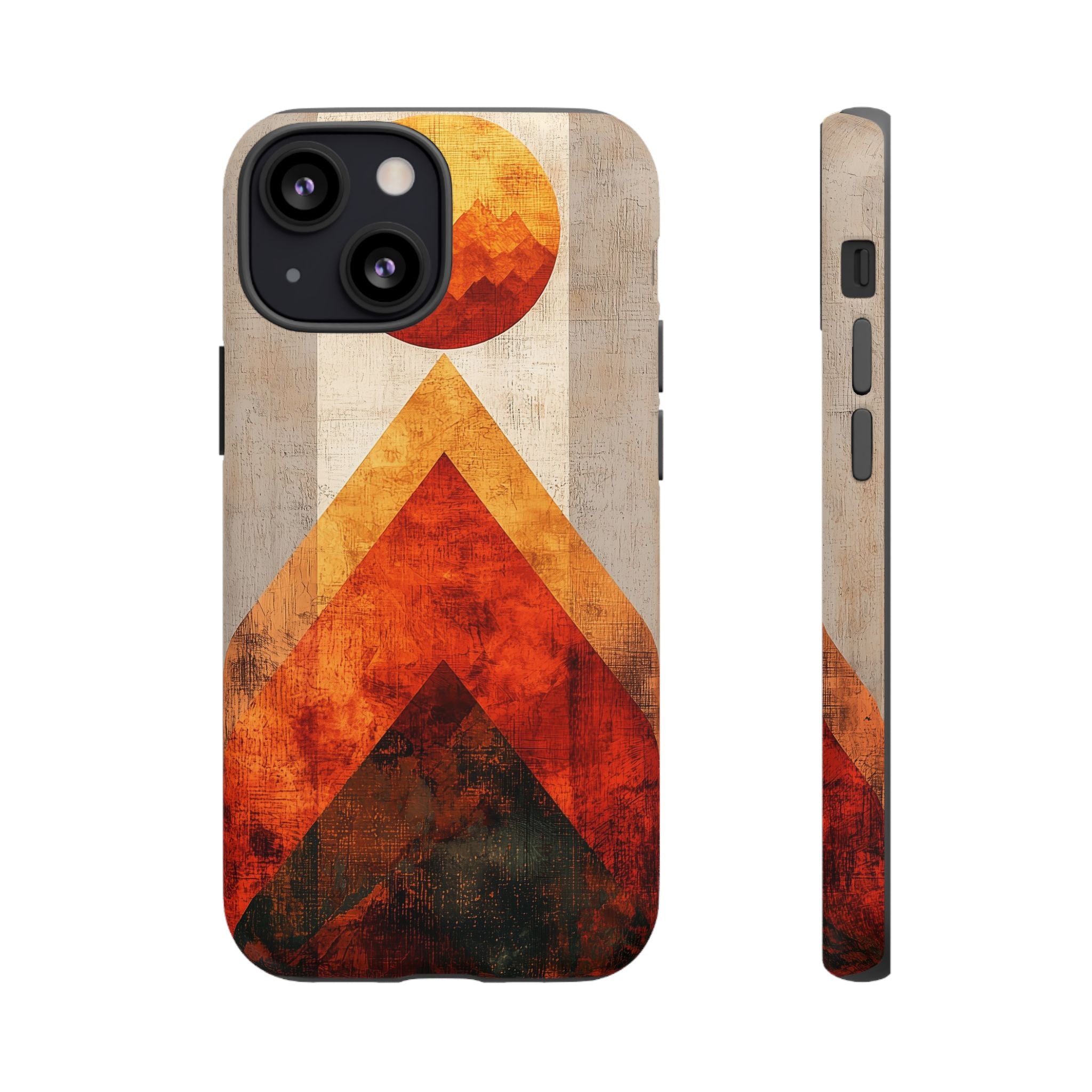 Retro Geometric Sunset iPhone Case