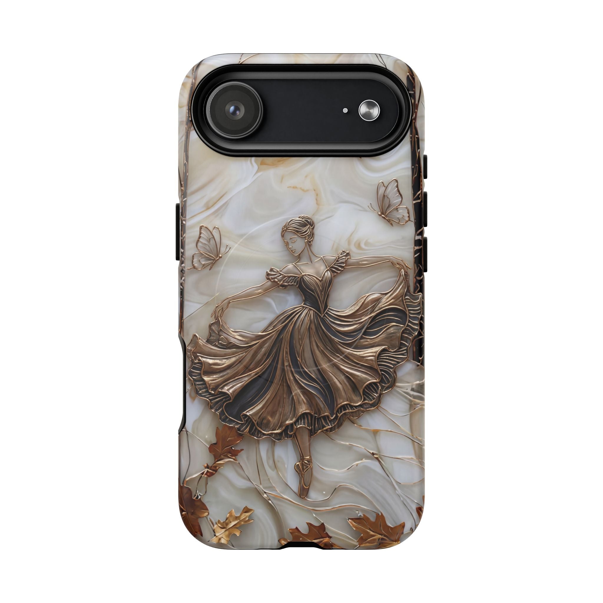 Ballet Dancer Tough MagSafe iPhone Case — Elegant Swirl Art Protective Cover