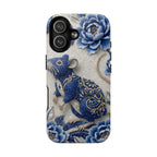 Cover MagSafe per iPhone con Ratto Zodiaco Cinese | Cover Protettiva Sottile per iPhone con Arte in Porcellana Blu e Bianca | Regalo Anno del Ratto