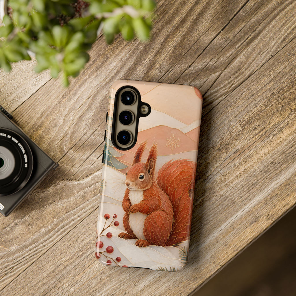 Winter Squirrel Samsung Galaxy Phone Case | Woodland Animal Phone Case