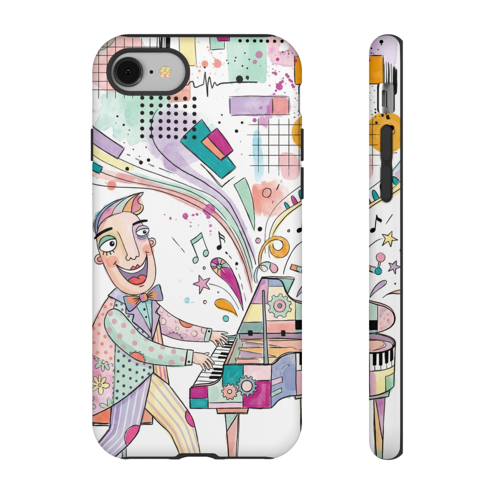Musical Pianist iPhone Case | Colorful Whimsical Piano Art