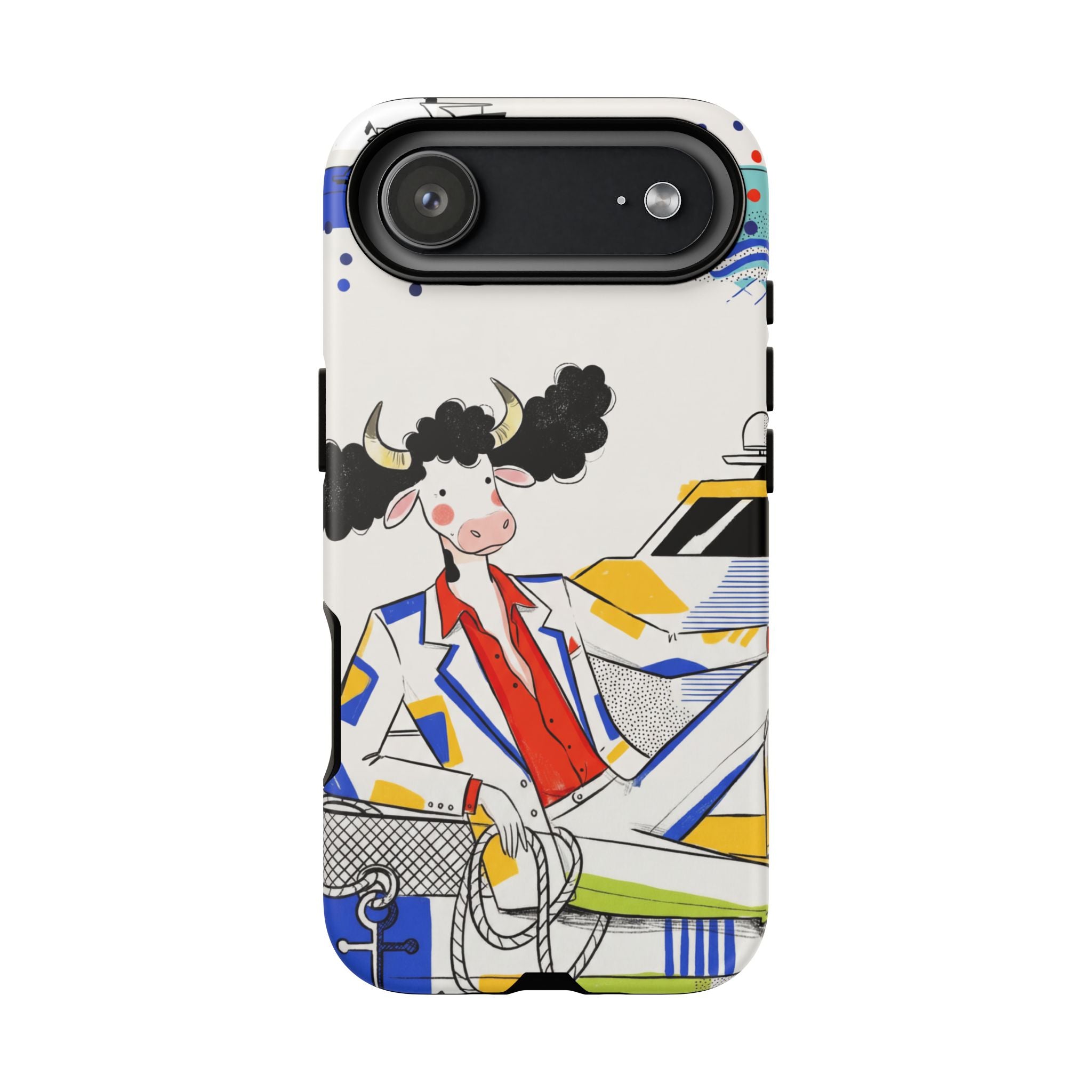 Nautical Cow Graphic Protective iPhone Case