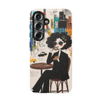 Paris Cafe Chic Samsung Galaxy Phone Case | Stylish Woman Illustration iPhone Cover