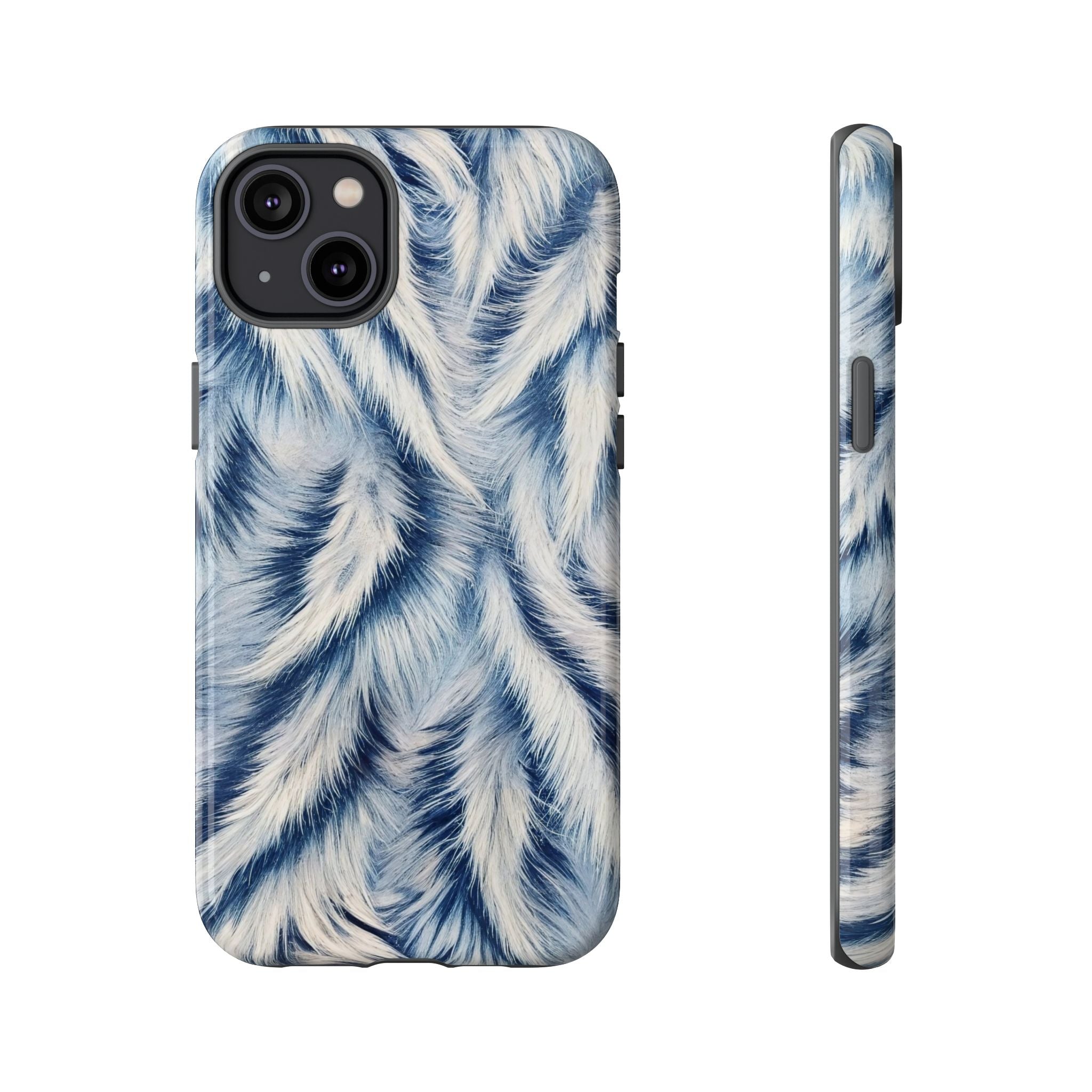 Blue Faux Fur Texture Protective Tough iPhone Case