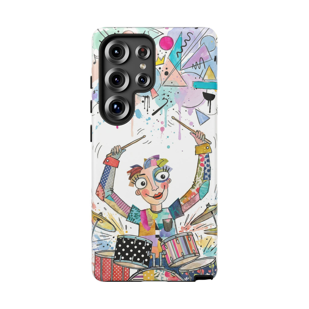 Drummer Boy Samsung Galaxy Phone Case | Colorful Cartoon Drum Kit Protective Cover