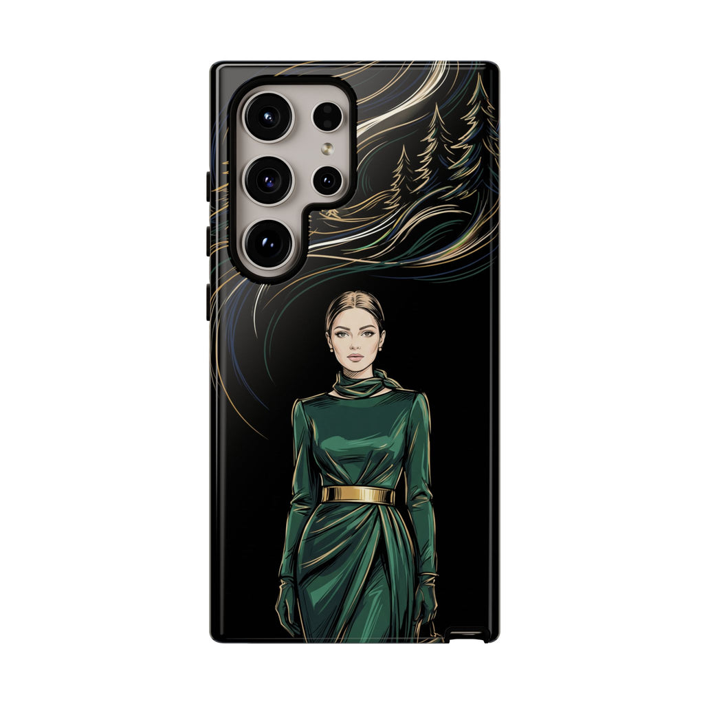 Elegante custodia per telefono Samsung Galaxy con donna della foresta