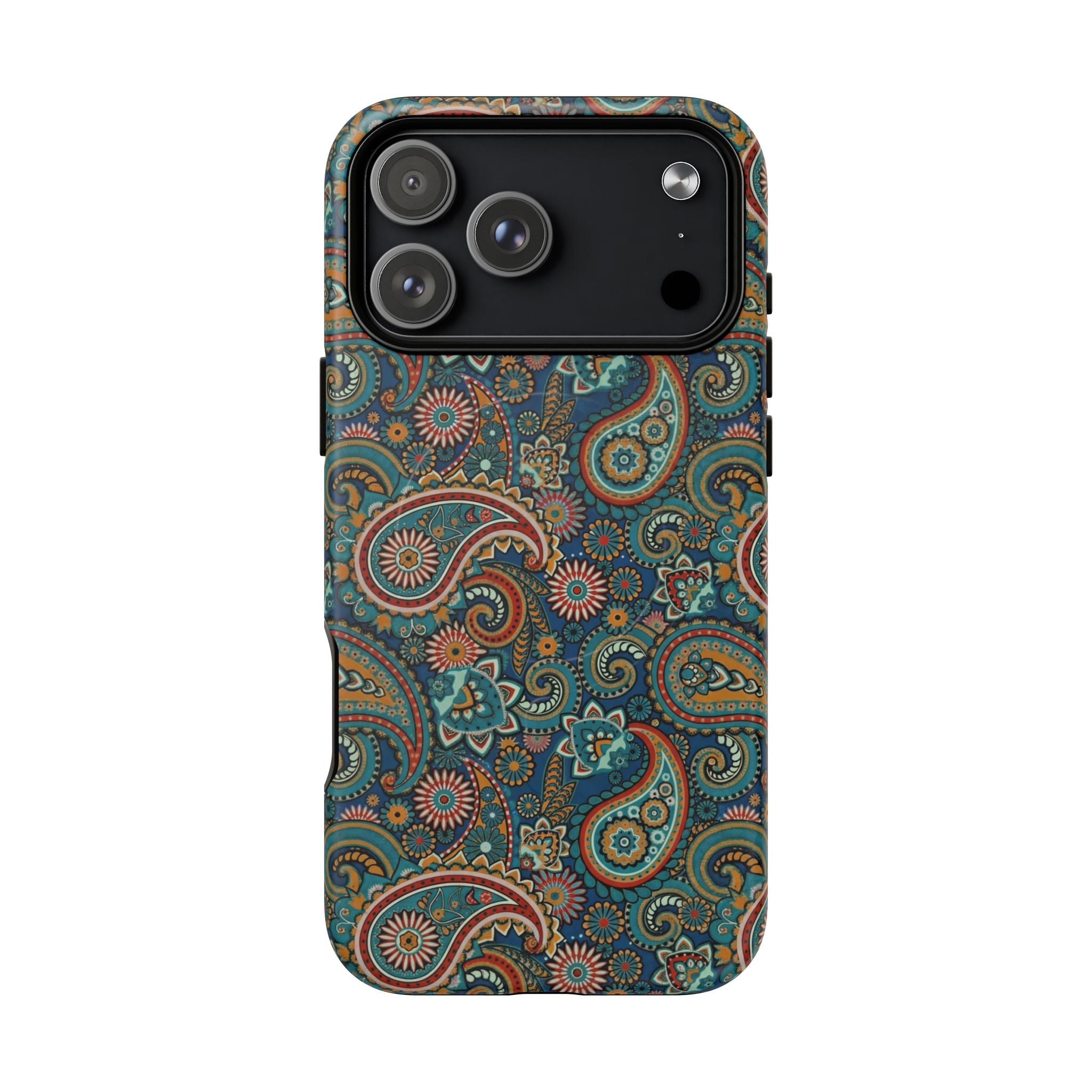 Batik Teal Paisley Tough MagSage iPhone Case