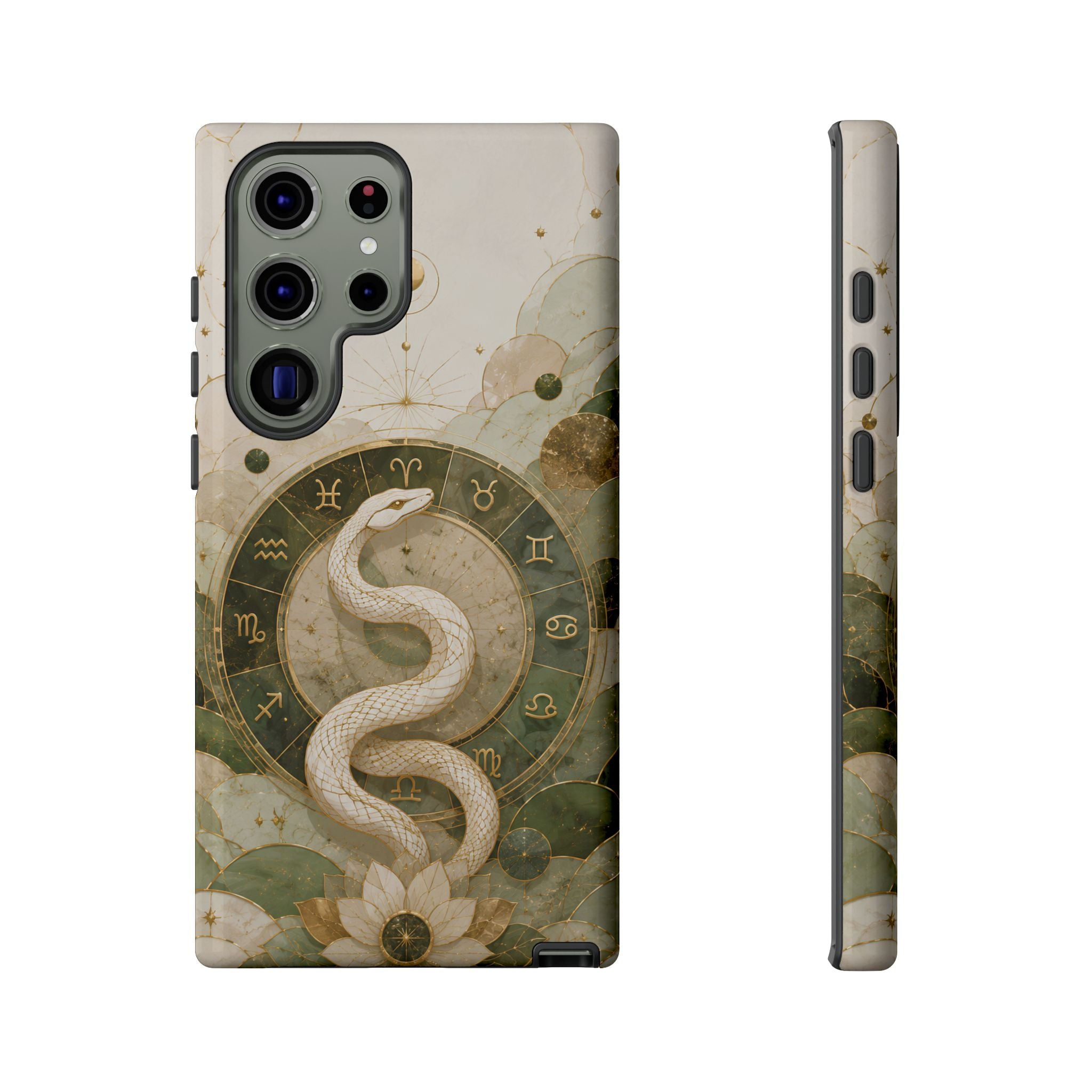 White Snake Samsung Galaxy Phone Case | Celestial Zodiac Phone Case