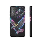 Neon Eagle Samsung Galaxy Phone Case with Mountain Design