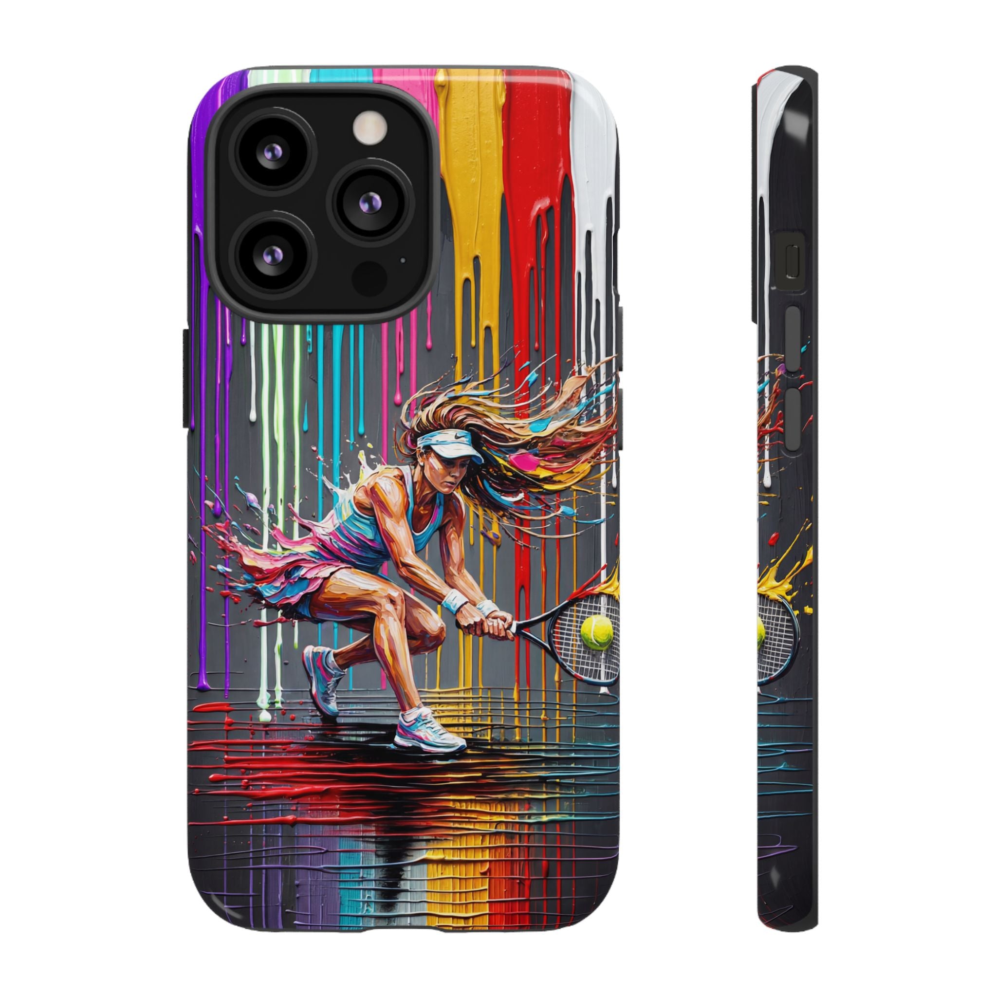 Colour Splash Tennis iPhone Case | Vibrant Female Player Art
