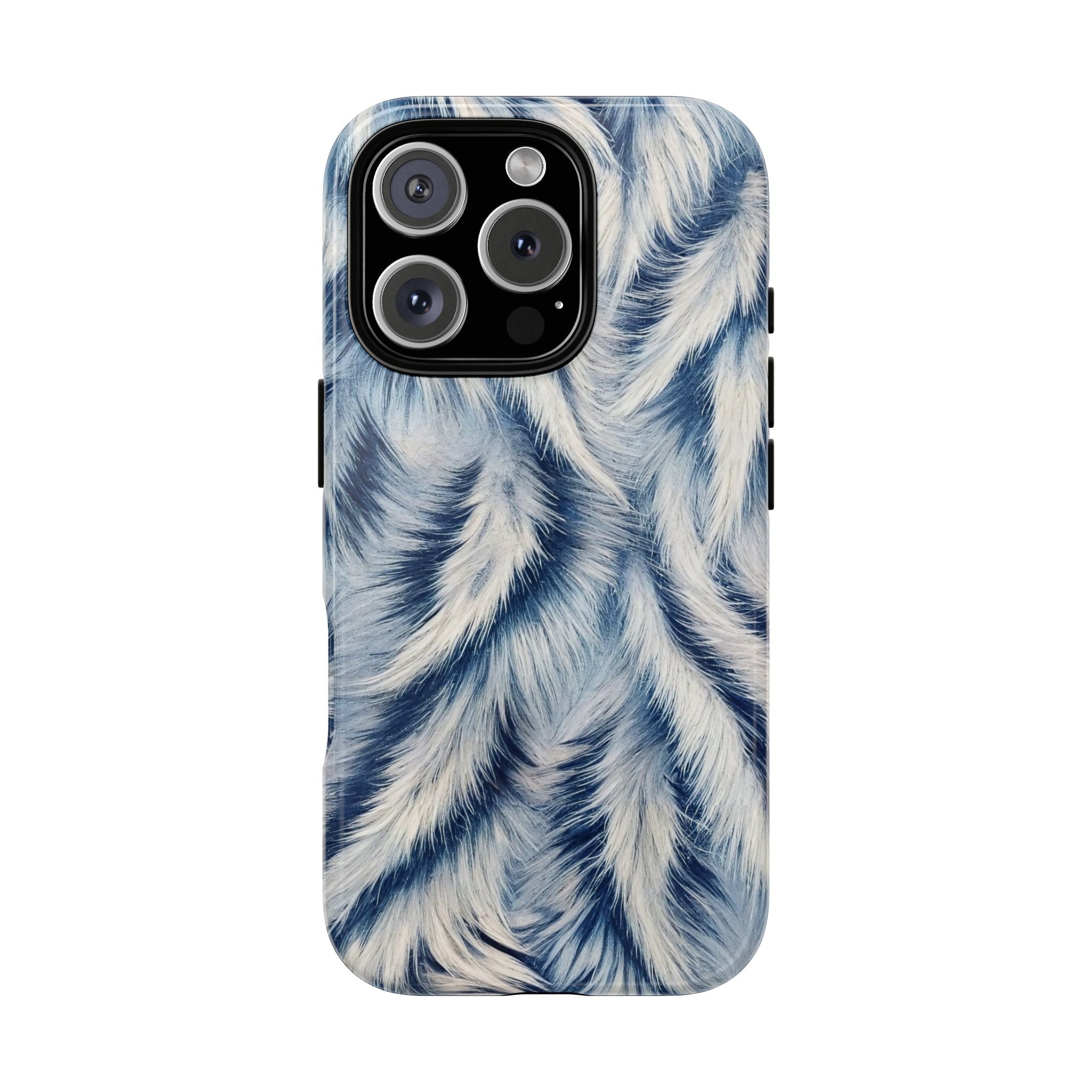 Blue Faux Fur Texture Protective Tough iPhone Case