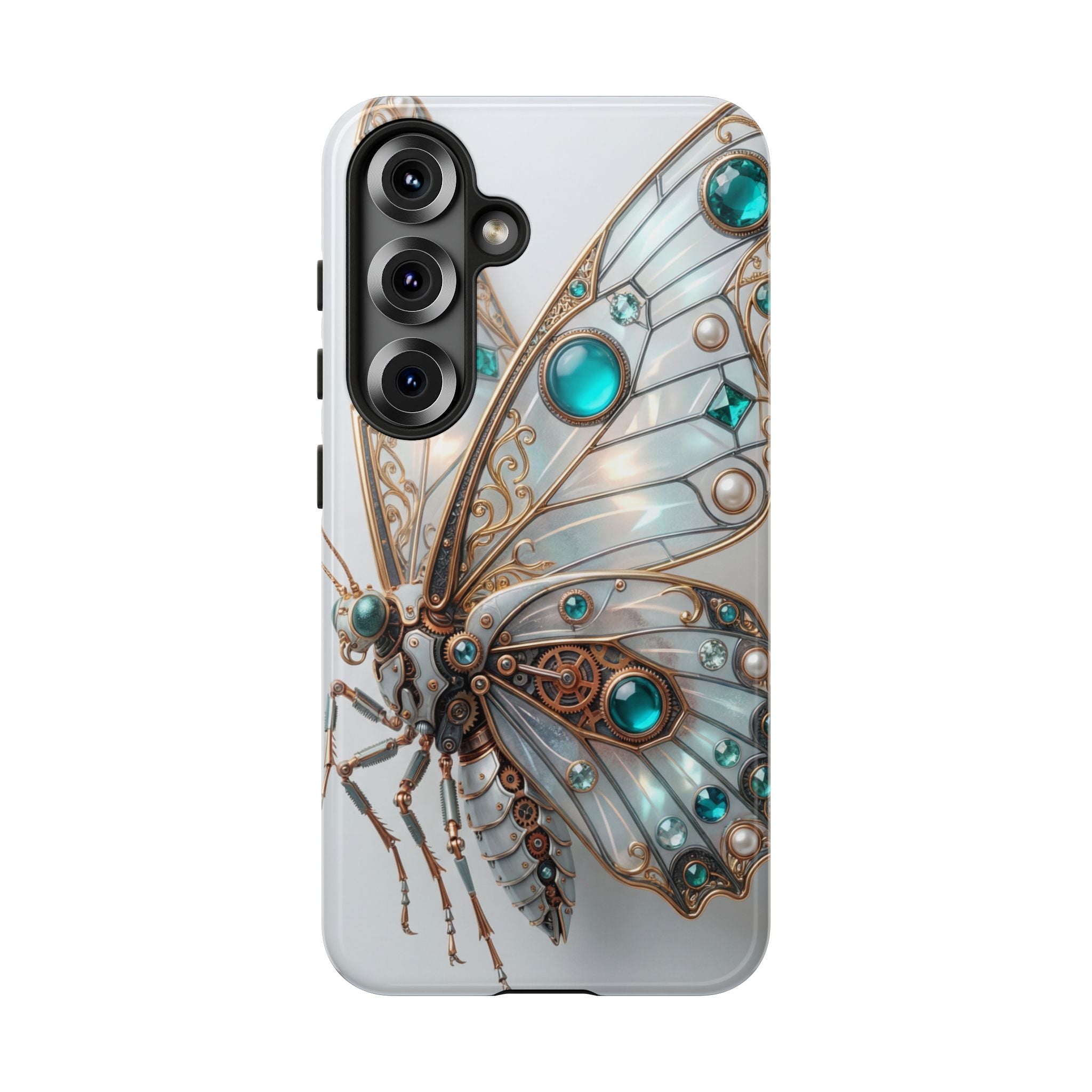Butterfly Gem Phone Case — Steampunk Teal Jewel Samsung Galaxy Case