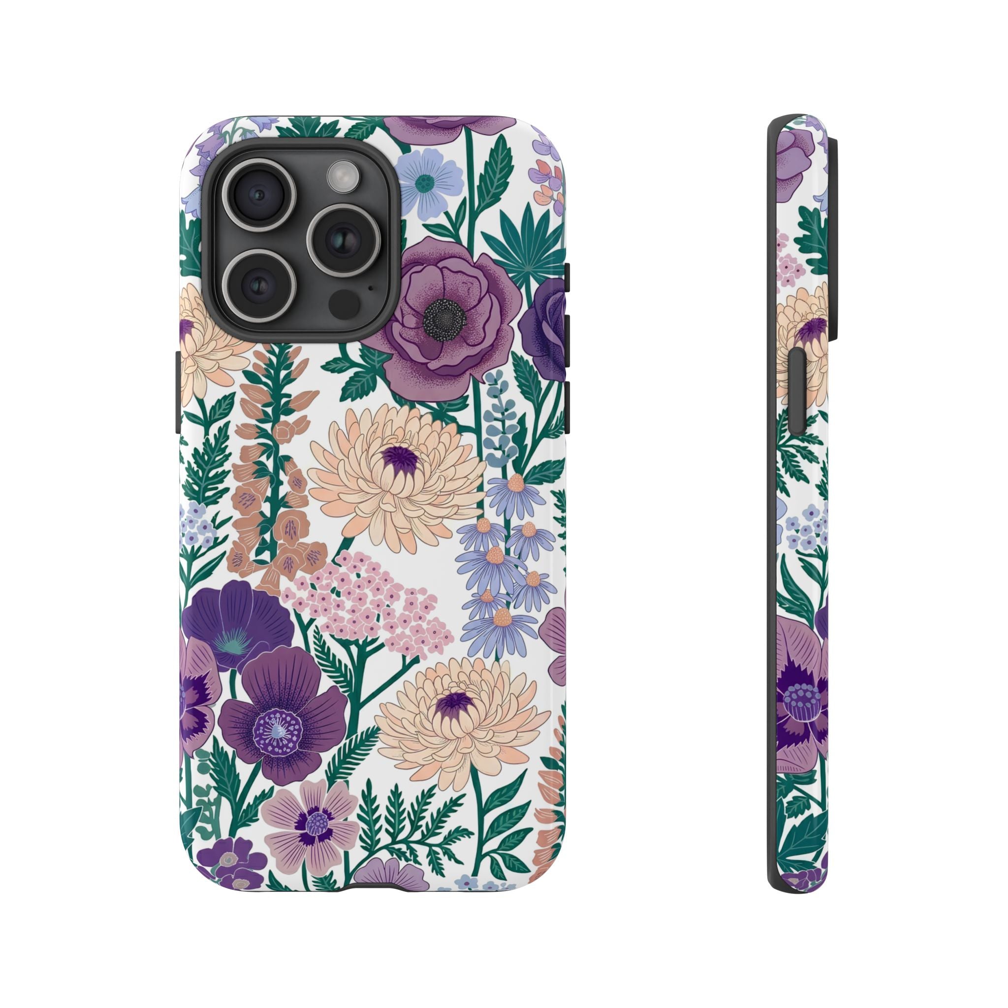 Floral Purple Garden iPhone Case | Tough Protective Phone Cover
