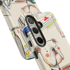 Bulldog Driver Samsung Galaxy Phone Case | Cute Retro Dog Illustration