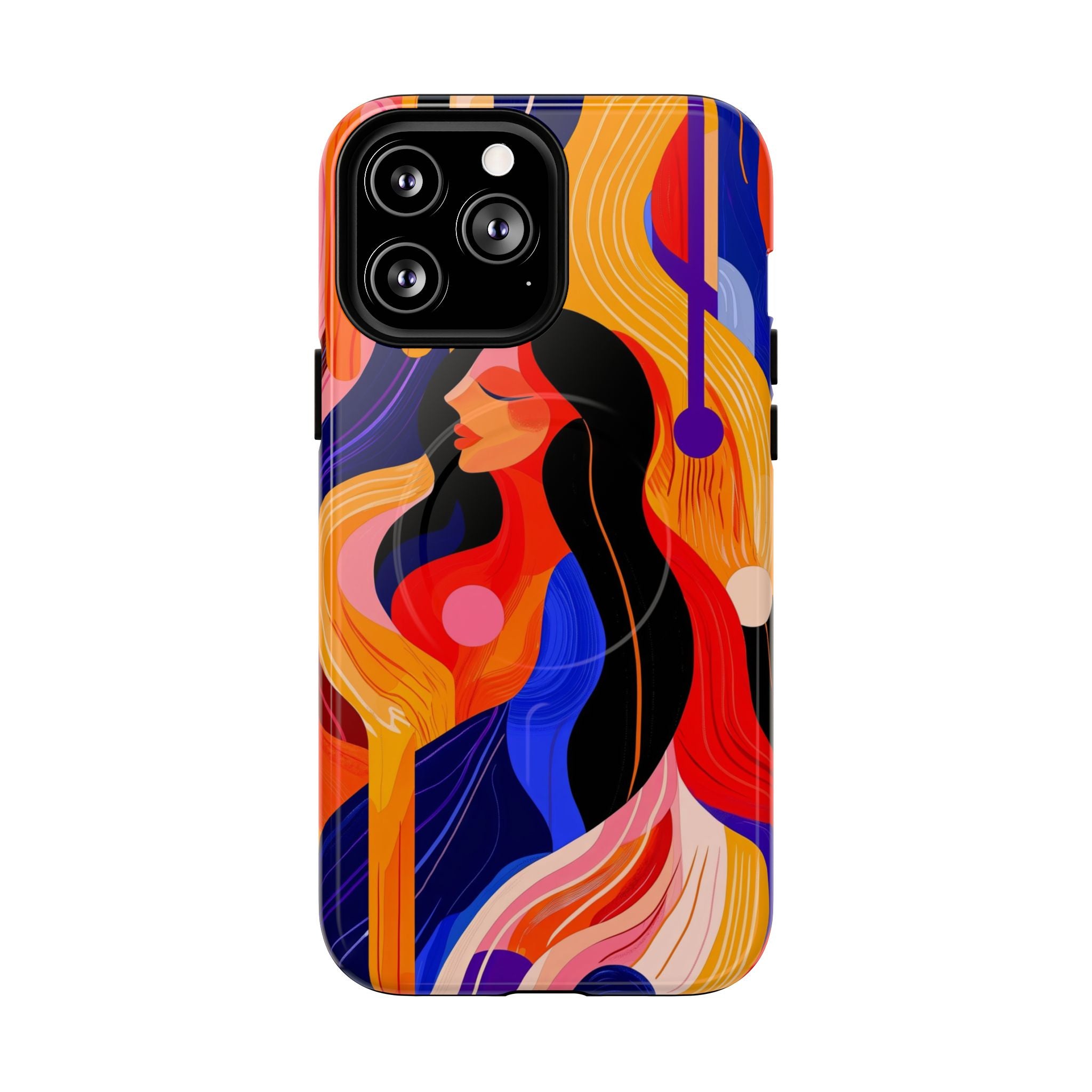 Abstract Colourful Woman MagSafe iPhone Tough Case | Vibrant Artistic
