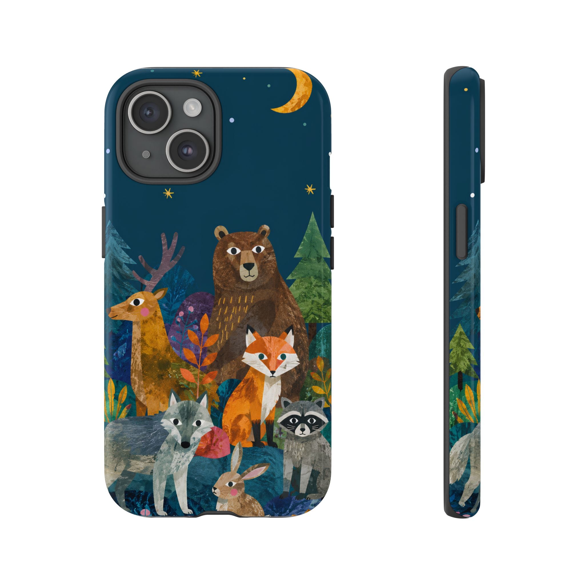Forest Friends iPhone Case | Nighttime Woodland Animals Design