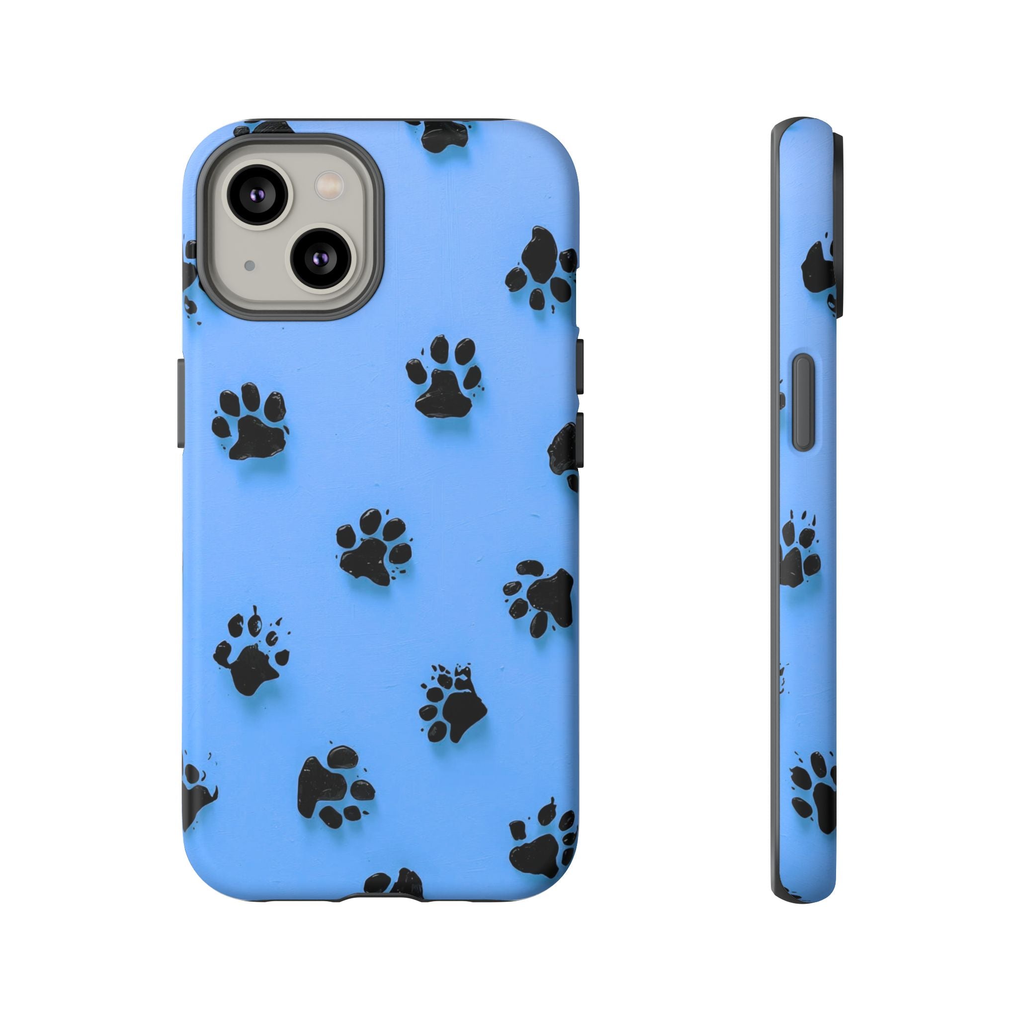 Blue Paw Print Tough iPhone Case — Protective Dog & Cat Lover Cover