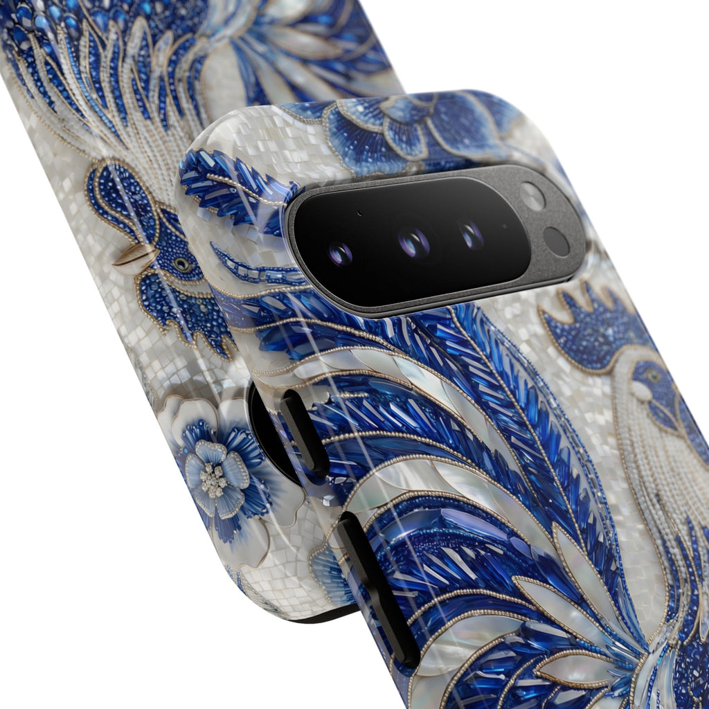 Asian Zodiac Rooster Google Pixel Phone Case | Blue & White Porcelain Slim Shockproof Case | Year of the Rooster Gift