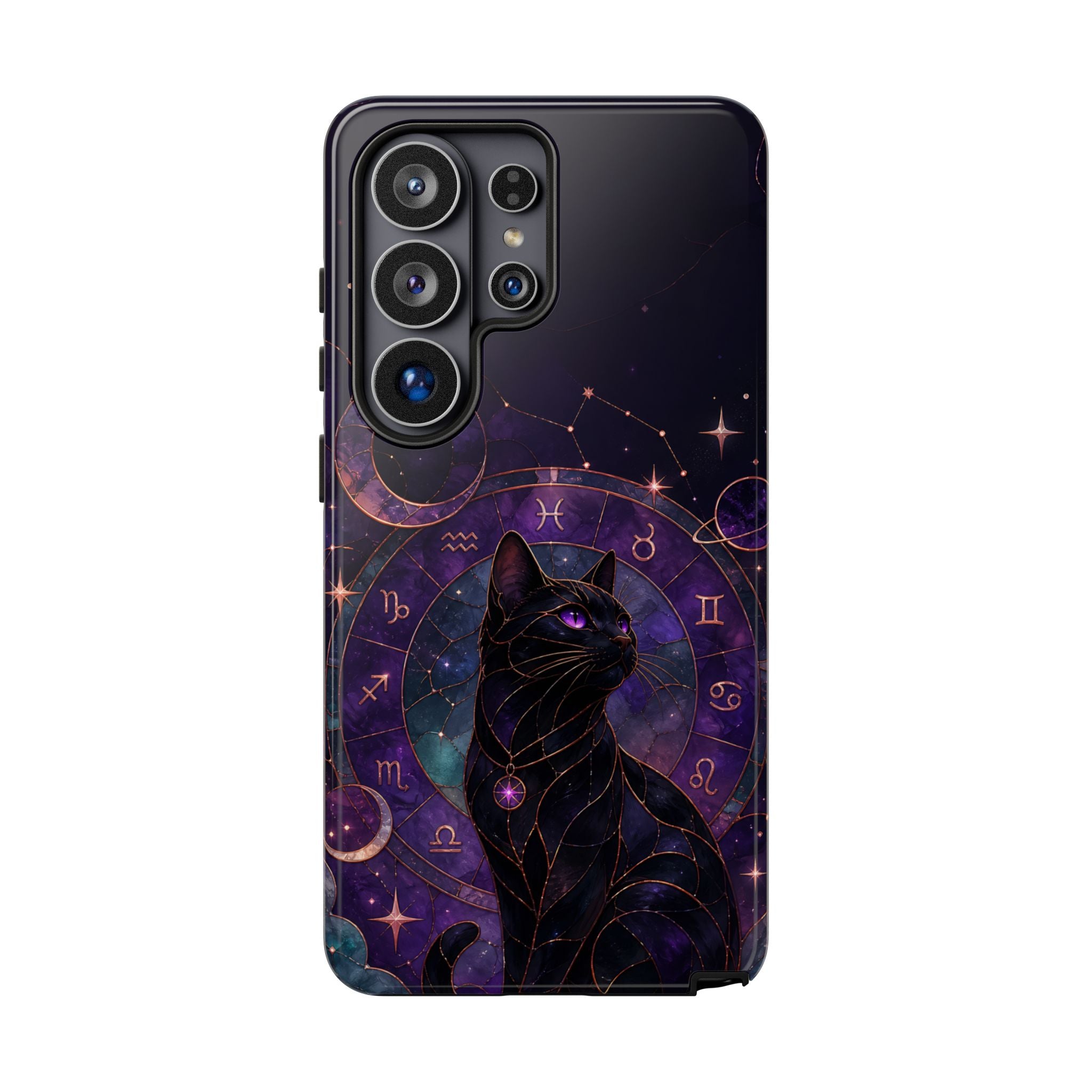 Black Cat Astrology Samsung Galaxy Phone Case | Zodiac Galaxy Phone Case