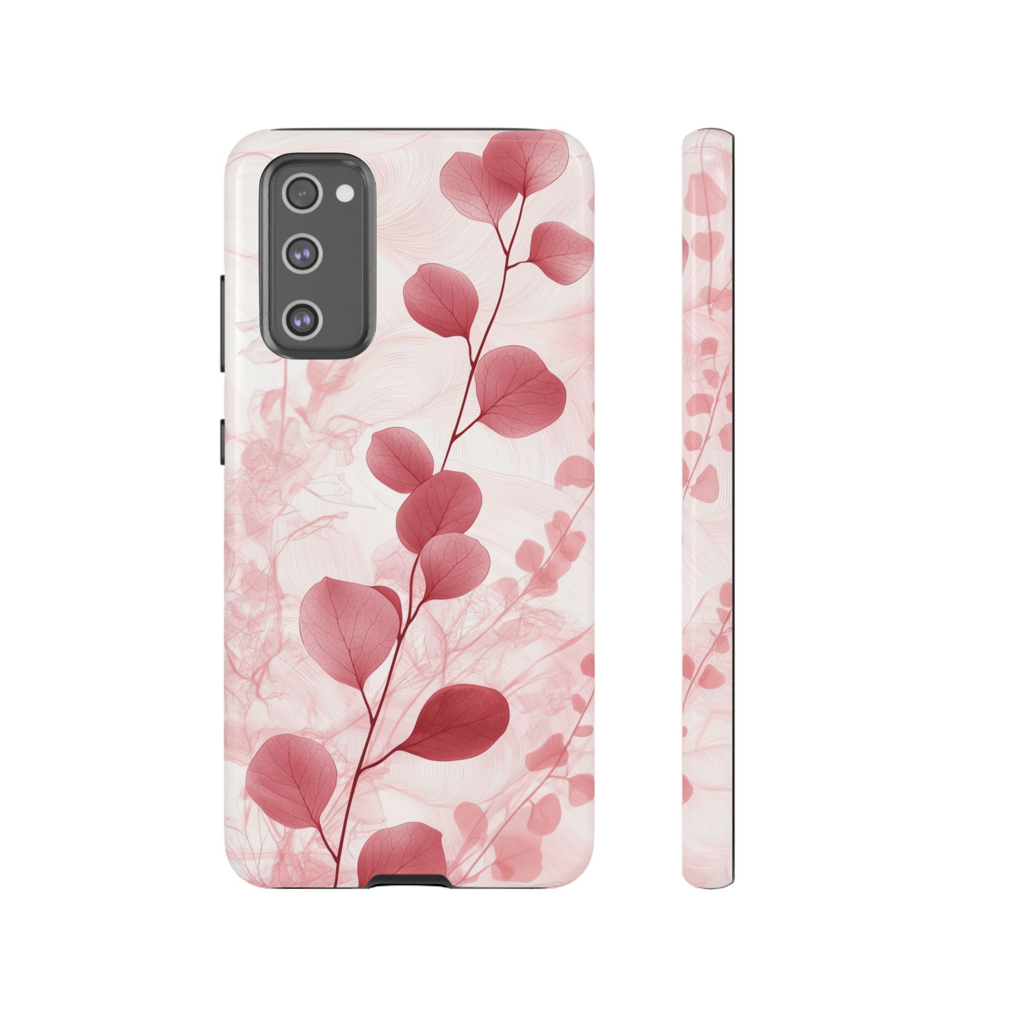 Pink Botanical Floral Eucalyptus Samsung Galaxy Phone Case