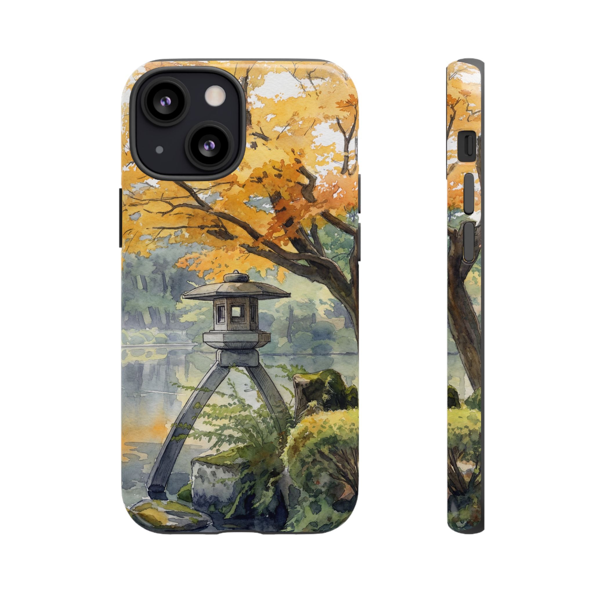 Autumn Japanese Garden iPhone Case | Scenic Lantern Fall