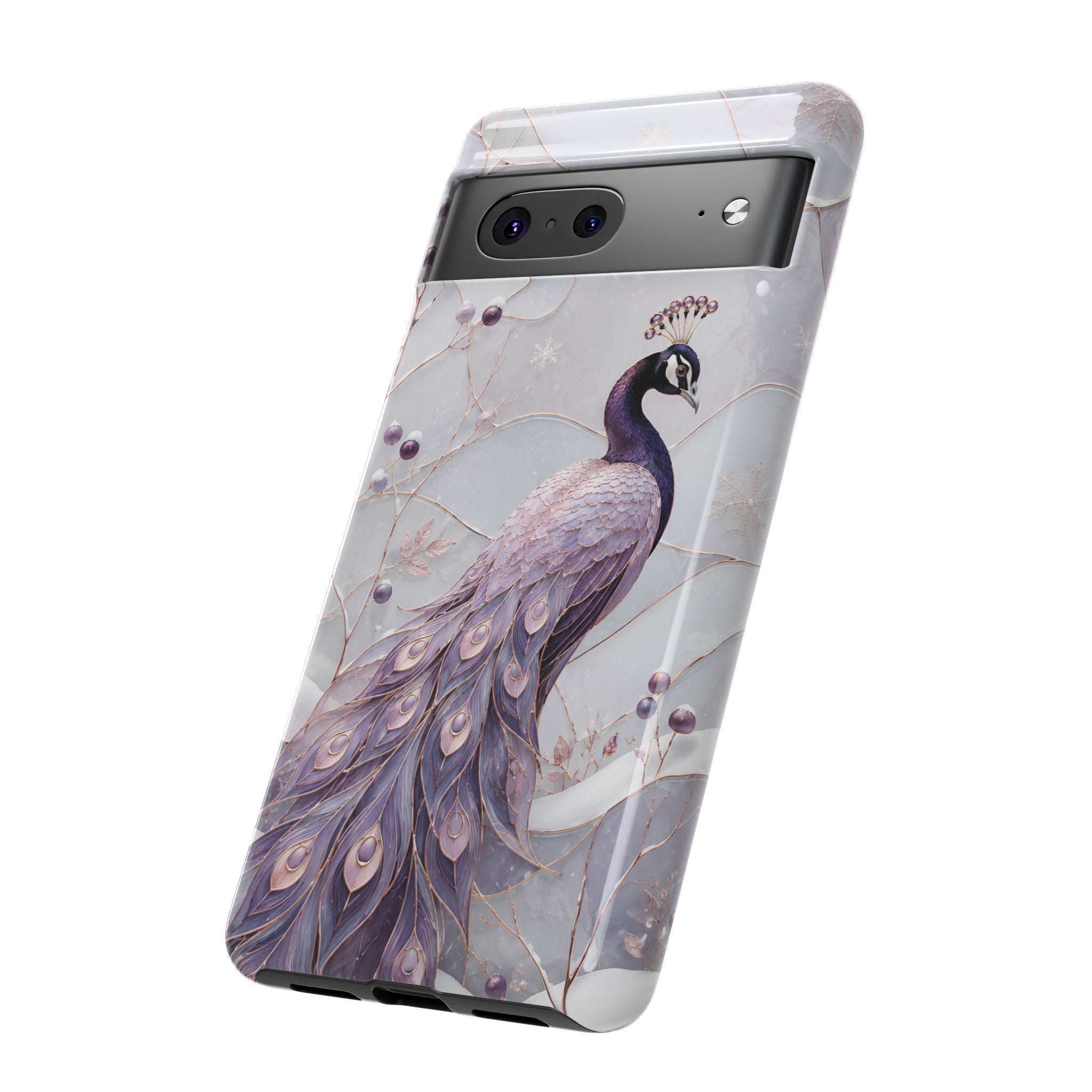 Peacock Google Pixel Phone Case | Lavender Peacock Phone Case