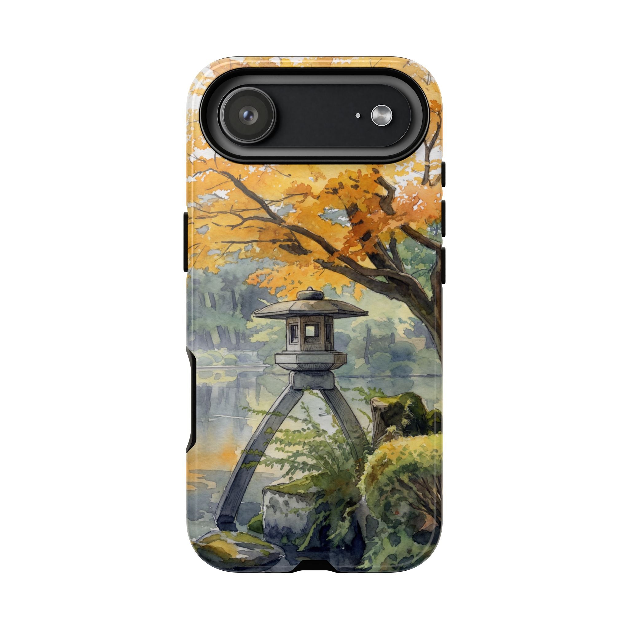 Autumn Japanese Garden iPhone Case | Scenic Lantern Fall